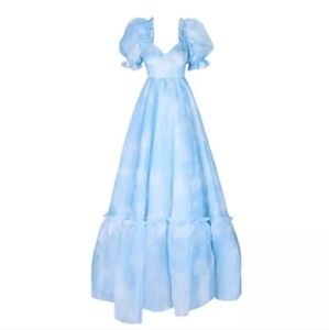 Vintage Sky Cloud Princess Organza Maxi Dress